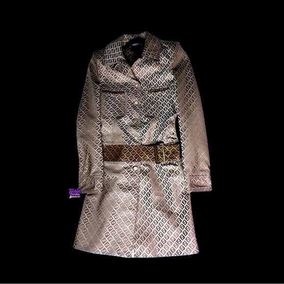 Fendi Jackets & Blazers - Fendi Trench Coat Vintage Jacket FF Logo Zucca Canvas Zip Up Dress
